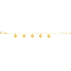 Bracelet plaqué or médailles martelées 18 cm
