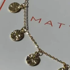 Bracelet plaqué or médailles martelées 18 cm