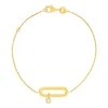 Bracelet plaqué or motif ovale zirconia 18 cm