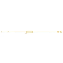 Bracelet plaqué or motif ovale zirconia 18 cm