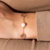 Bracelet plaqué or perle imitation 18 cm