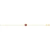 Bracelet plaqué or pierre synthétique rouge 18 cm