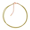 Bracelet plaqué or rose cordon coton bronze