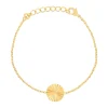 Bracelet plaqué or soleil strié 18 cm