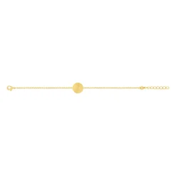 Bracelet plaqué or soleil strié 18 cm
