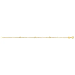 Bracelet plaqué or étoiles et zirconias 18 cm