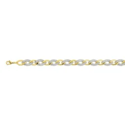 Bracelet plaqué or 2 tons maille et zirconias 19 cm