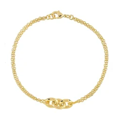 Bracelet plaqué or trois anneaux entrelacés 19 cm