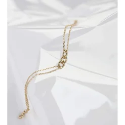 Bracelet plaqué or trois anneaux entrelacés 19 cm