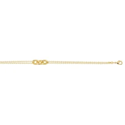 Bracelet plaqué or trois anneaux entrelacés 19 cm