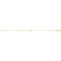 Bracelet plaqué or zirconia 18 cm motif soleil