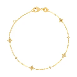 Bracelet plaqué or zirconias 18 cm motif étoile
