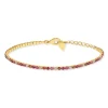 Bracelet plaqué or zirconias roses 18 cm