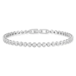 Bracelet tennis argent 925 zirconias serti clos 19.5cm