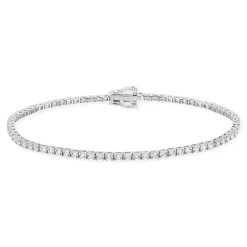 Bracelet tennis or 750 blanc diamant synthétique