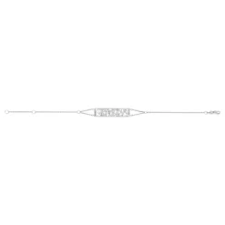 Bracelet Vesontio or blanc 750, diamants total 4/100e de carat. Longueur 18 cm.