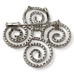 Broche d'occasion or 750 blanc diamants