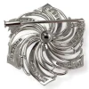 Broche d'occasion or 750 blanc fleur diamants