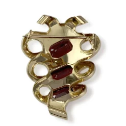 Broche d'occasion or 750 grenats
