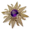 Broche d'occasion or 750 jaune améthyste