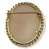 Broche d'occasion or 750 jaune camée coquille