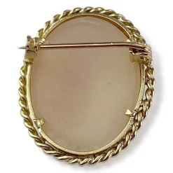 Broche d'occasion or 750 jaune camée coquille