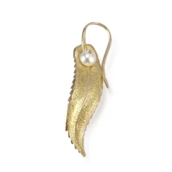 Broche d'occasion or 750 jaune perle de culture