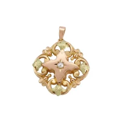 Broche d'occasion or 750 jaune perle de culture