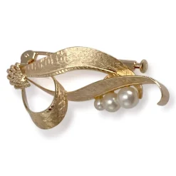 Broche d'occasion or 750 jaune perle de culture perle de culture perle de culture