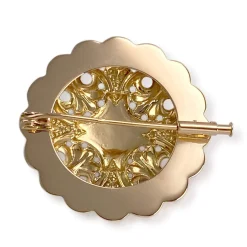 Broche d'occasion or 750 jaune zirconia