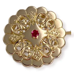 Broche d'occasion or 750 jaune zirconia
