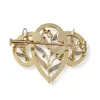 Broche d'occasion 2 ors 750 diamants verres rouges