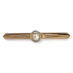 Broche d'occasion 2 ors 750 perle de culture