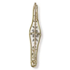 Broche d'occasion or 750 2 tons diamants et grenats