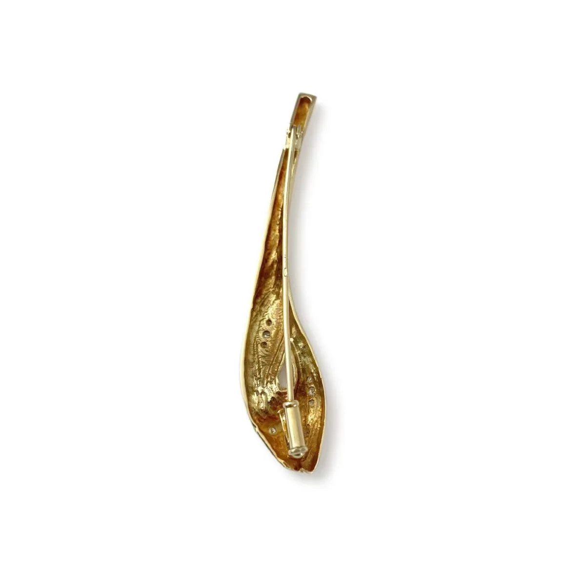 Broche d'occasion or 750 2 tons diamants