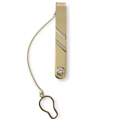 Broche d'occasion or 750 2 tons diamant