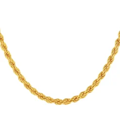 Chaine maille corde plaque or 50 cm