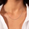 Chaine or 375 blanc maille forçat 45 cm
