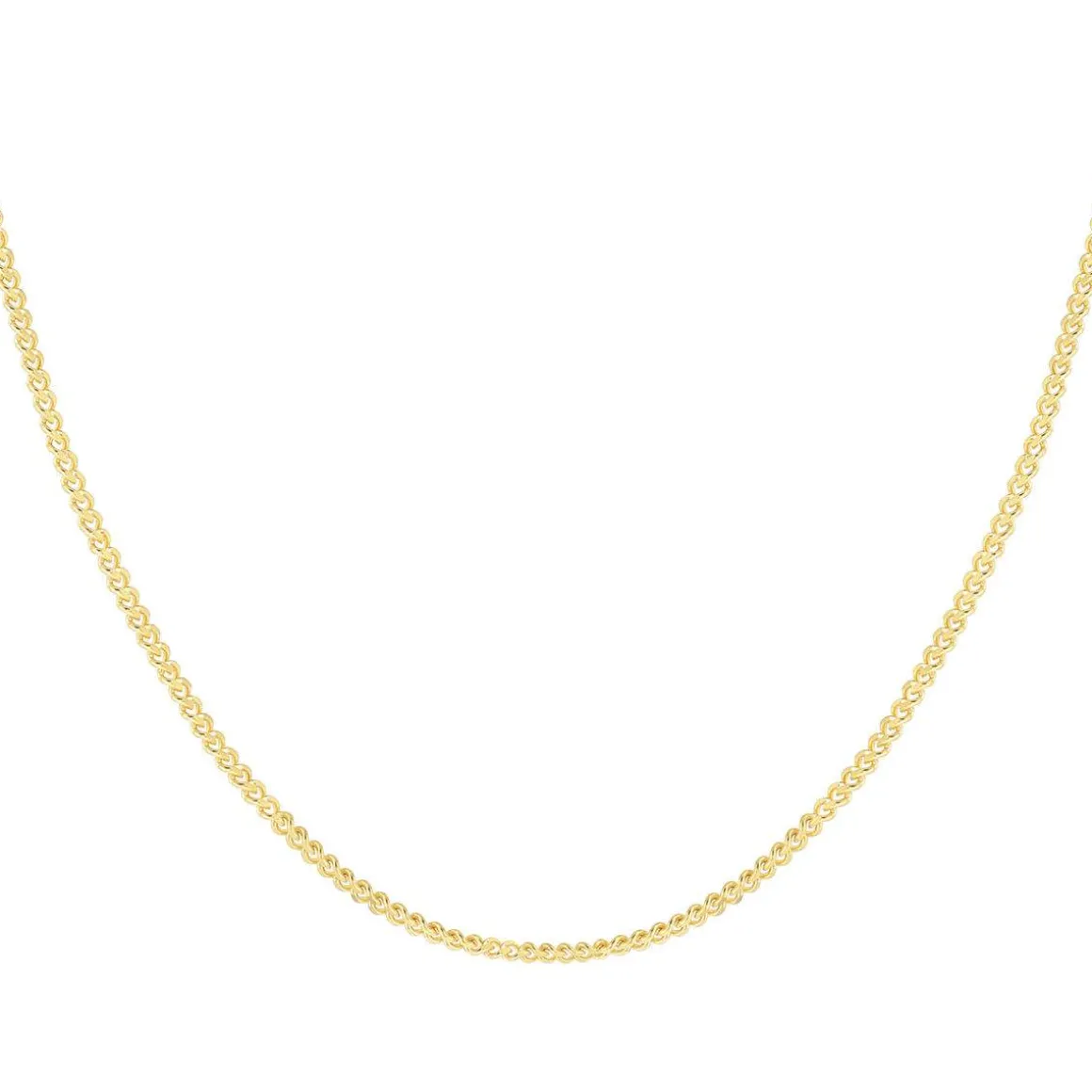 Chaine or jaune 375 maille gourmette 55cm