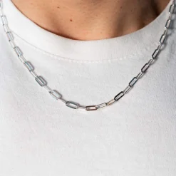 Chaîne argent 925 maille forçat allongée 50 cm