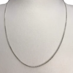 Chaîne d'occasion or 750 blanc maille palmier 44,5 cm