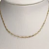 Chaîne d'occasion or 750 jaune maille cheval et alternée 38,5 cm