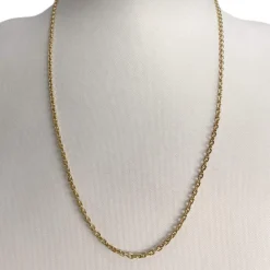 Chaîne d'occasion or 750 jaune, maille forçat 51 cm