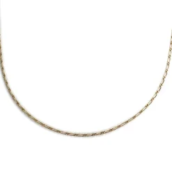 Chaîne d'occasion or 750 jaune maille cheval alternée 40.5 cm