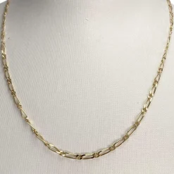Chaîne d'occasion or 750 jaune maille cheval et alternée 42 cm