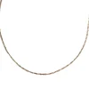 Chaîne d'occasion or 750 rose maille plate 44.5 cm