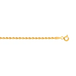 Chaîne or 750 jaune maille corde torsadée 45 cm
