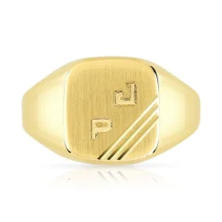 CHEVALIERE or jaune 375 2 initiales