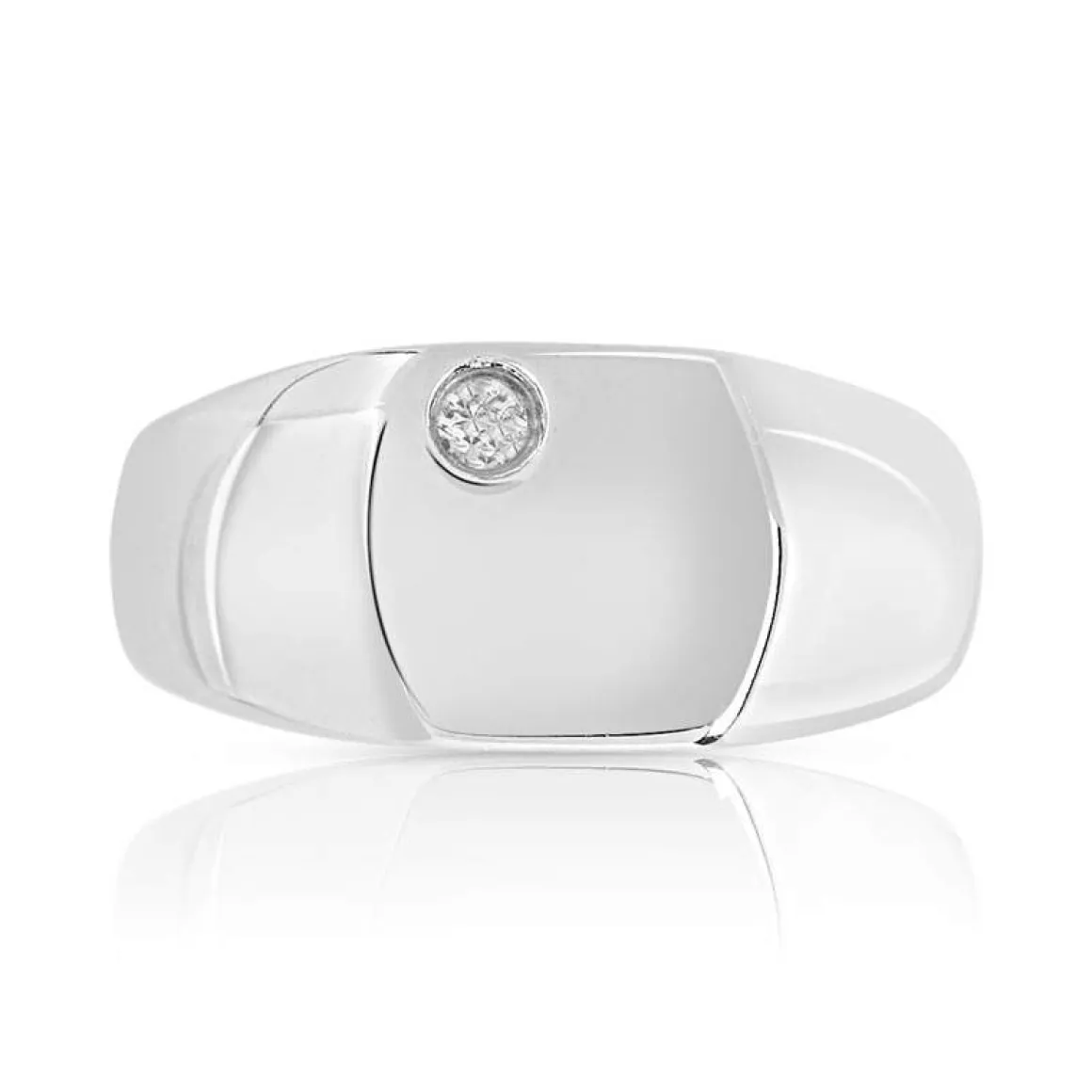 Chevalière acier zirconia