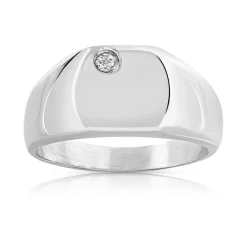 Chevalière acier zirconia